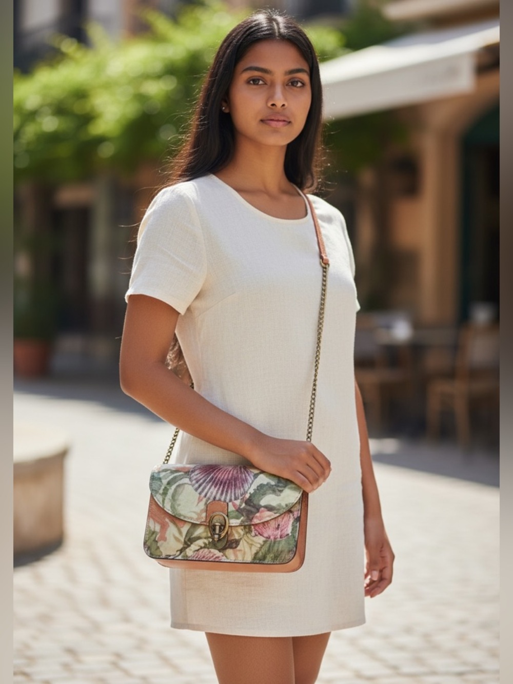 Patricia Nash Bella Leather Crossbody STYLE: P1320608 Seashells by the Seashore